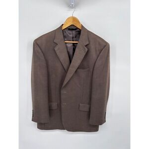 Jos A‎ Bank Joseph A Bank Mens 44RG Brown Herringbone Silk Camel Hair Blazer